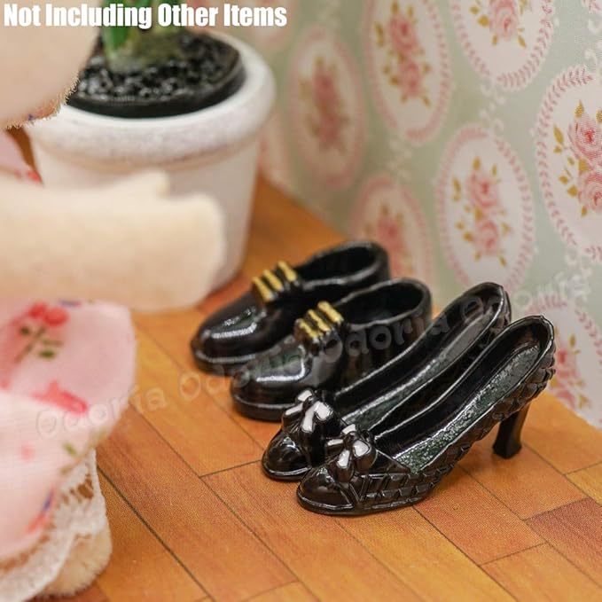 Odoria 1/12 Miniature Men Shoes and High Heels Dollhouse Decoration Accessories