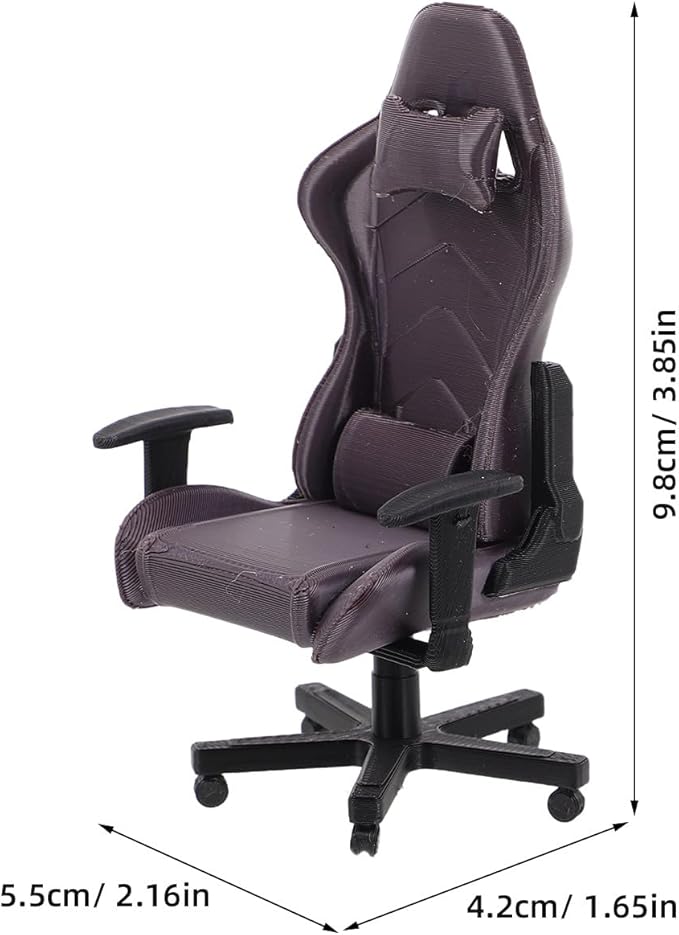 SUPVOX Miniature Gaming Chair Model, Realistic Tiny Computer Chair for Dollhouse Furniture, Office Desk Decor and Collector Display