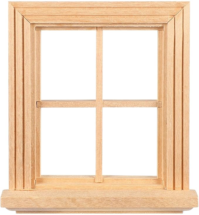 Garneck Miniature Window Frame Model Tiny Furniture Window Ornament Toy for Doll House