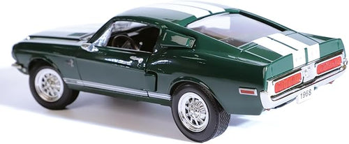 1968 Carroll Shelby GT-500KR Alloy Model - 1:18 Scale High-Performance Muscle Car Replica with Opening Doors and Display Case for Collectors and Enthusiasts（Green）