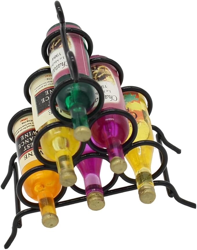 simhoa 1/12 Dollhouse Miniature Wine with Rack Kitchen Room Furniture Table Decoration