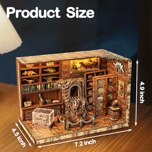 DIY Miniature Dollhouse Kit, Tiny House Kits with Furnitures, Mini House Making Kit to Build for Adults, Hobby Craft Gift for Christmas Day, Dinosaur Museum