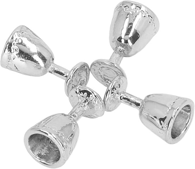 Hosi Miniature Wine Goblet Cup, Alloy Charming Exquisite Robust Dollhouse Mini Champagne Cup Simulation 1:12 Dollhouse (4 Silver)