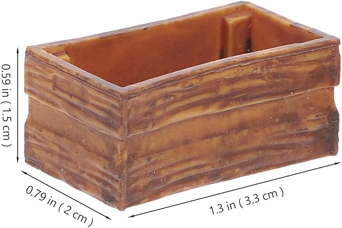 BESPORTBLE Miniature Dollhouse Crates: 4 Pcs Mini Wooden Crate Dollhouse Storage Bins, Handmade Tiny Wooden Box Ornament for Doll House Accessories Micro Landscape