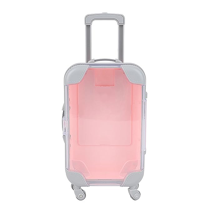 Kiyza False Eyelash Storage Box, Portable Travel Organizer Mini Luggage False Eyelash Tray Makeup Tool (PINK)