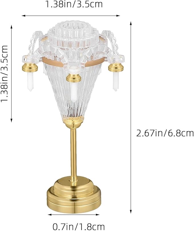 NUOBESTY Dollhouse Ceiling Lamp, 1:12 Scale Dollhouse Hanging Lights Led Miniature Doll House Light Battery Operated Miniature Chandelier for DIY Doll House Furniture Accessories