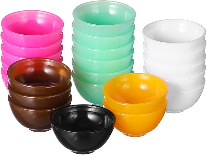 25pcs Miniature Bowls Dollhouse Dish Model Mini Kitchen Accessories Toys Colorful Tiny Plate for Play Food Toy