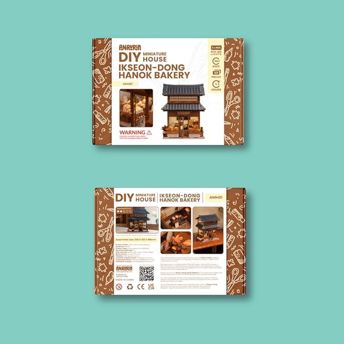 Anavrin Book Nook Ikseon-Dong Hanok Bakery Miniature House 3D Booknook for Adults, Teens and Book Lovers, Library Decor, Creative Gift for Family, Friends, and Elderly