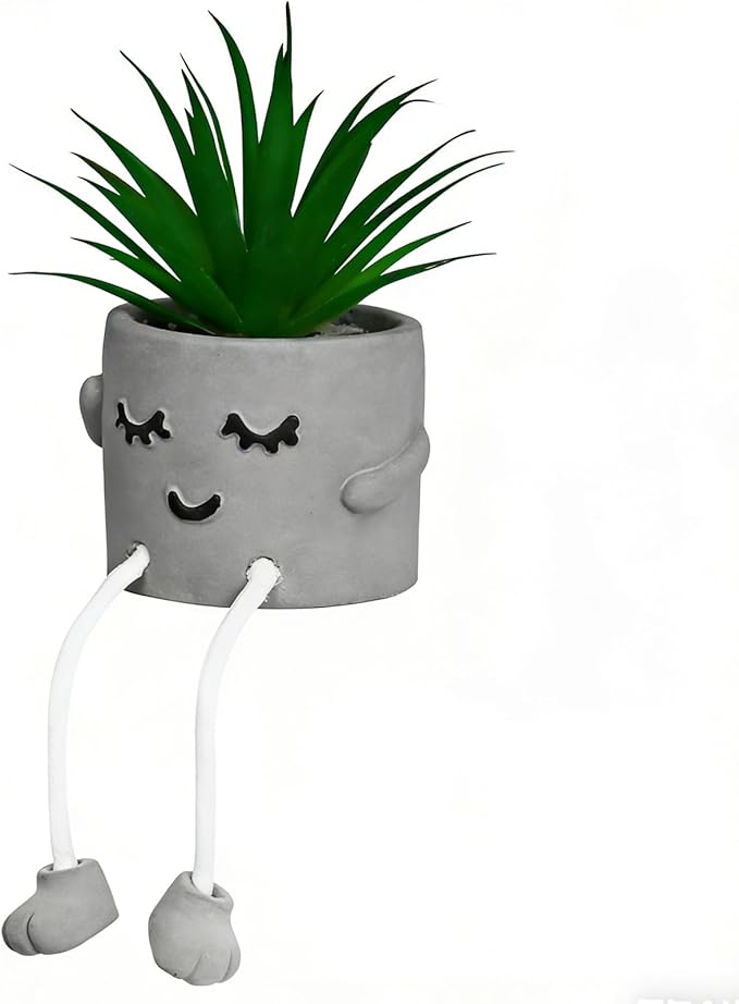 guowanpp Small Artificial Succulent Plant in Pot 1PCS - Lifelike Fake Succulent for Indoor Home Decor, Real Touch Mini Potted Plant for Kitchen Window Sill, Office Desk, Shelf Decor Accessories