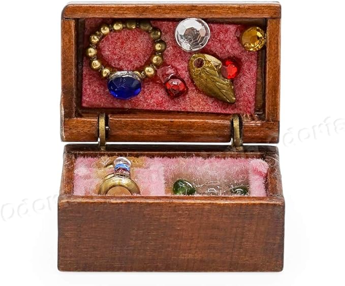 Odoria 1/12 Miniature Jewelry Box Dollhouse Decoration Accessories, A
