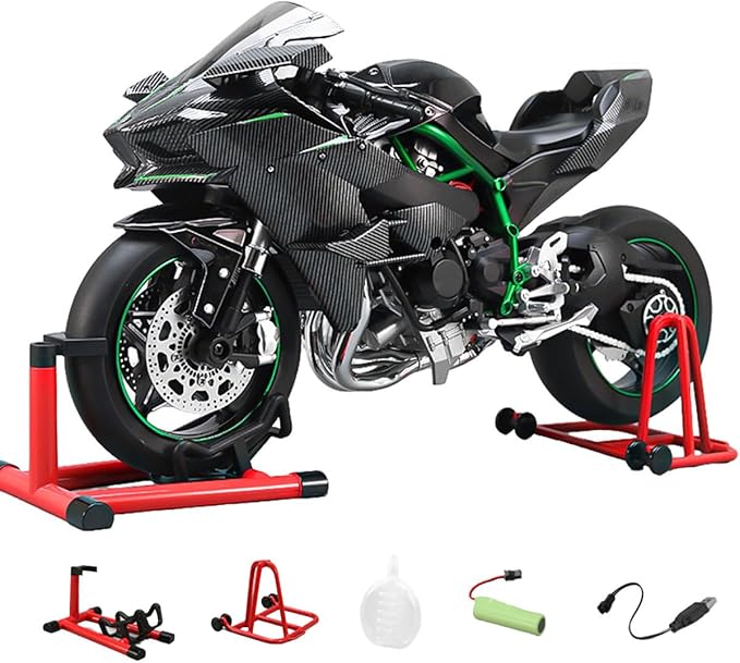 1/6 Scale Alloy Dynamic Motorcycle Model with Ignition System and Smoke Spray, Die-cast Motorcycle Gift for Adult Collectors & Enthusiasts