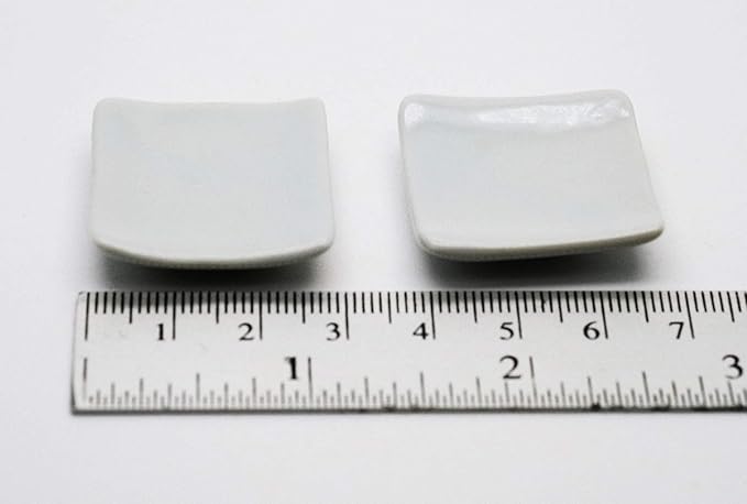Set of 10 Ceramic Plates and Bowls, Square Shape, White, for Kitchen Decoration, Collection Set. Miniatures Food Kitchen by 1 Shopforyou No15