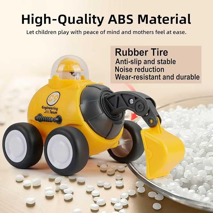 Construction Toys for 2 3 4 5 Years Old Boys Girls Kid Toddlers, Press to Go Engineering Friction Inertia Car Toys for 18 Month, Sandbox Excavator Truck Toys Vehicles, Valentines Day Gifts