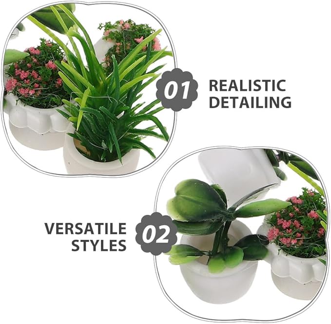 Toyvian Miniature Dollhouse Plants Set 22Pcs 1.38In Artificial Bonsai Potted Flowers for Dollhouse Decoration Tiny Greenery Accessories for DIY Crafts Home Christmas and Birthday