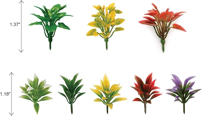 OrgMemory Mini Model Grass, 200 Pcs, Mixed Model Plants, Miniature Plants for School Project DIY Miniature Colorful Flower