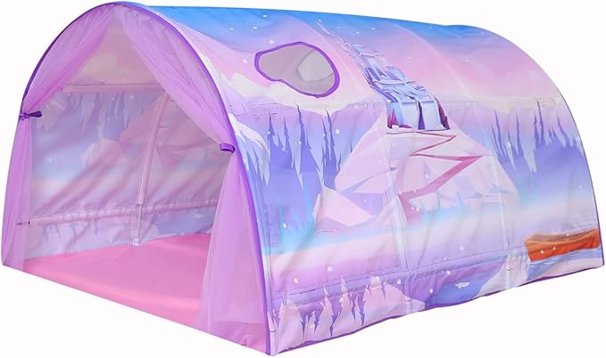 Bed Tent for Kids Lucky Castle Bed Tent Foldable Game House for Children Play Tents for Girls Boys Sleeping Canopy Playhouse