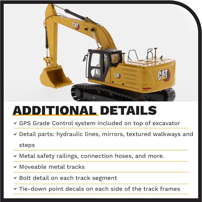 Diecast Masters 1:50 Caterpillar 330 Next Generation Hydraulic Excavator | High Line Series Cat Trucks & Construction Equipment Scale Model Collectible 85585