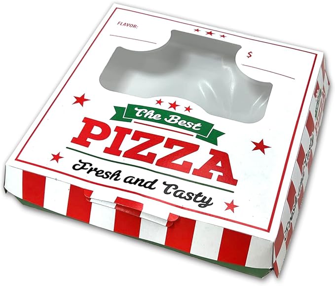 Olympak UPDATED Individual Pizza Box | Disposable Mini Pizza Box with Clear Window | Easy Clamshell, Thick & Sturdy | Grease-resistant, Microwave & Freezer-safe | 200/Case (6" L x 6" W x 1.75" H)