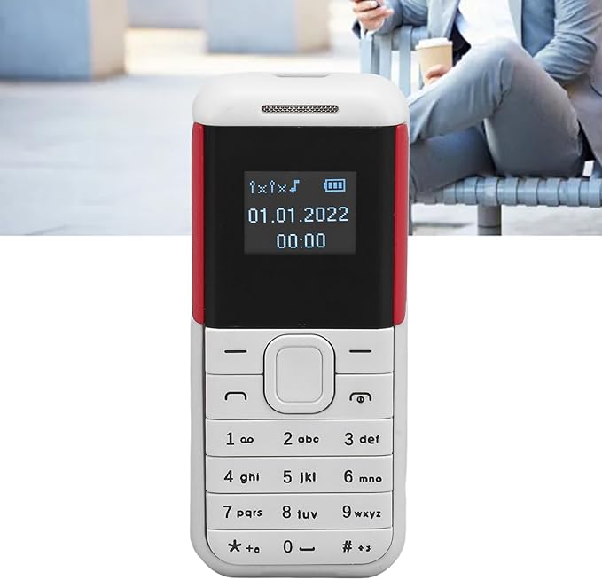 GOWENIC Small Mini Phone, 2G GSM Dual SIM Unlocked Smartphone, 0.66inch Screen 380mah Kids Small Smartphone, Bluetooth Sound Player Basic Phone (White)