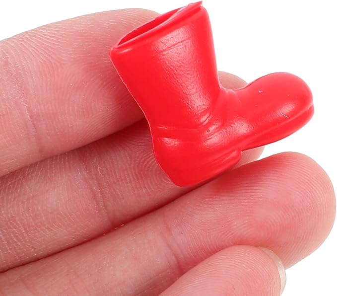 LOGOFUN 50pcs Christmas Mini Boot Dollhouse Miniature Santa Shoes Adornment Cartoon Tiny Santa Boots Model for DIY Crafts Accessories - 4Colors