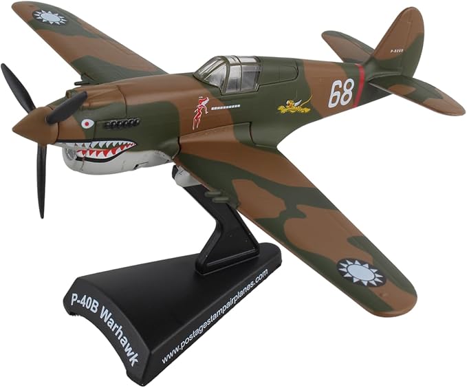 Daron Worldwide Trading P-40 Warhawk Hell's Angels 1:90 Vehicle, Brown , Black, Medium