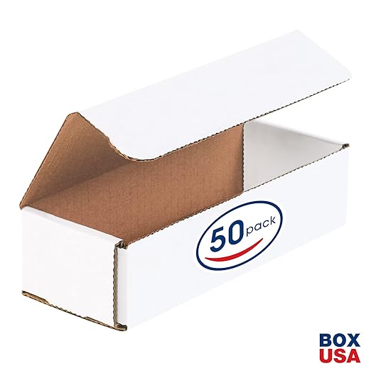 Box USA BM822 8"L x 2"W x 2"H, White (Pack of 50)