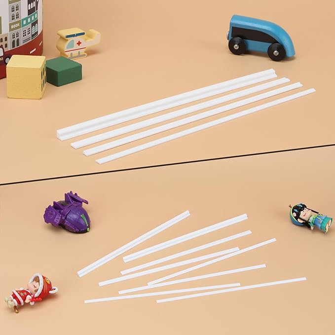 32 Pcs Miniature Dollhouse Accessories on 1:12 Scale 9.8" Long Miniature Dollhouse Trims Skirting Board Moulding Cornice Plastic Trims Finishing Corner DIY Trim Kit for Mini Dollhouse Decor