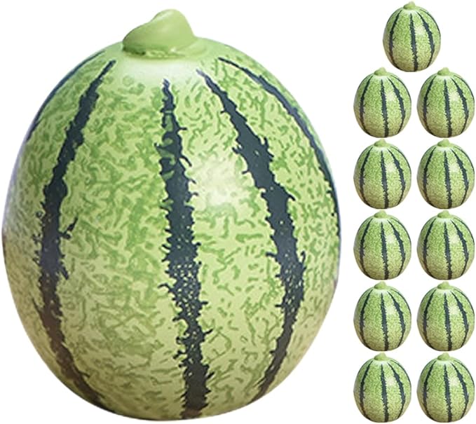 LOGOFUN 12pcs Fake Mini Watermelons Mini Artificial Watermelon Lifelike Miniature Fruits Photo Prop for Shop Window Display