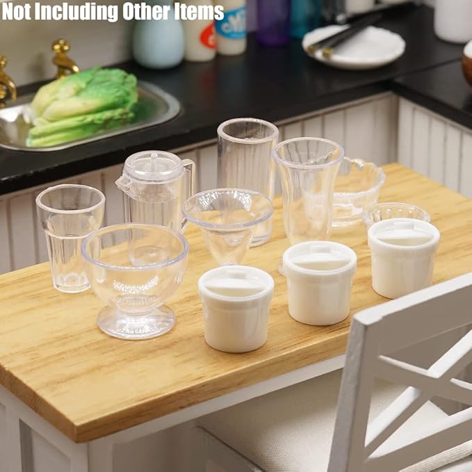 Odoria 1/12 Miniature Bowls and Glasses 11Pcs Dollhouse Decoration Accessories