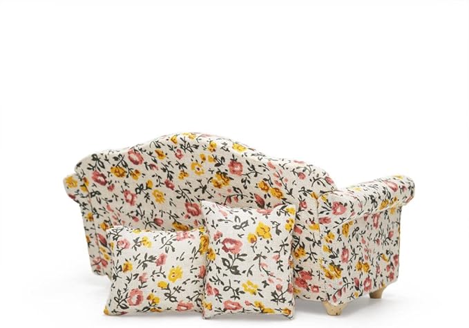 Odoria 1/12 Miniature Couch Sofa Dollhouse Furniture Accessories, Floral Pattern