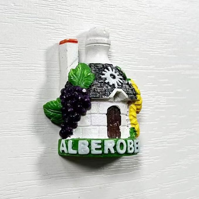 Alberobel Decorative Wine Bottle Miniature, Hand-Painted Cottage Design with Sunflower and Grape Accents, White and Green, 4.2x3.5x1.6 Inch