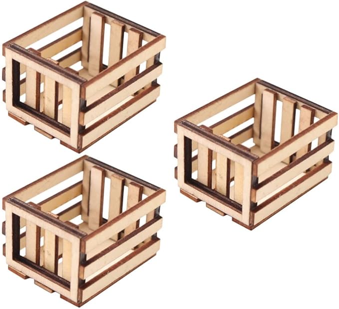Zerodeko Miniature Storage Basket Model 2-Pack Small Woven Mini Baskets for Dollhouse Decor and Mini House Supplies Lightweight 2X1.9X1.3 Inch Storage Container for Doll Accessories