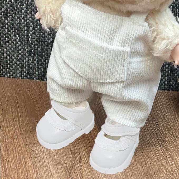 Compatible with Labubu Doll Shoes for 17cm Doll,Shoes Used for Labubu Accessories(HB-White)