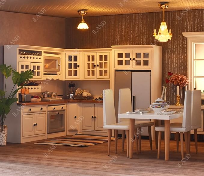 iLAND Dollhouse Flooring 17”x11” 2pcs, Miniature Dollhouse Accessories fit Dollhouse Furniture on 1:12 Scale and 1:6 sacle (Classic Walnut)