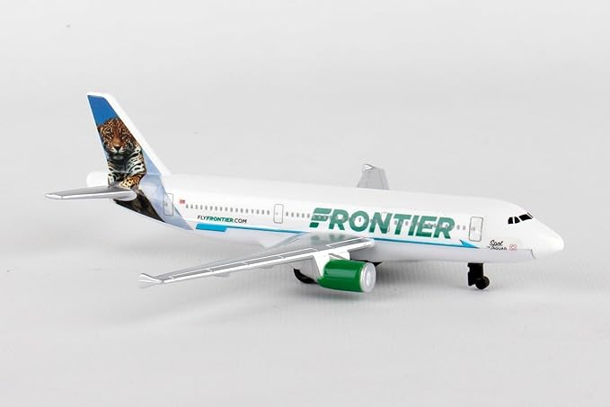 Daron Toy Airplane – Frontier Airlines – Die-Cast Metal Model Airplane Toy with Plastic Parts for Kids Ages 3+