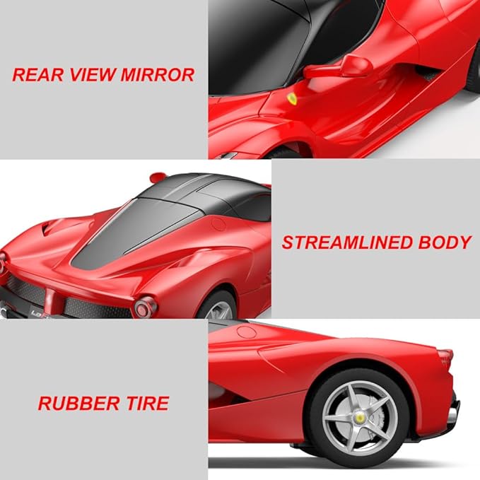 1:24 Scale Remote Control Car for Ferrari, Model RC Cars for LaFerrari with 2.4GHz, Electric Sport Racing Hobby Vehicle Gift for Adults, Kids, Boys, Girls - Red