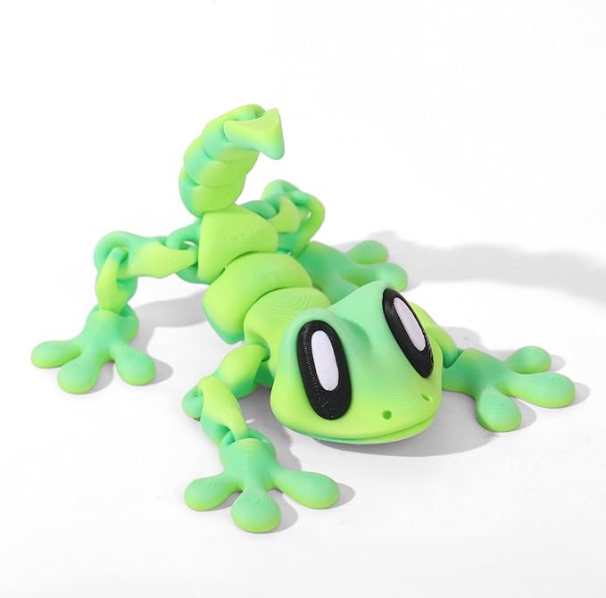 3D Printed Articulated Lizard, Flexible Dynamic Animals Toys, Full Articulated Toy with Magnets, Adults Fidget Toys for Autism ADHD, Home Office Decor, Festival Gifts (Green)