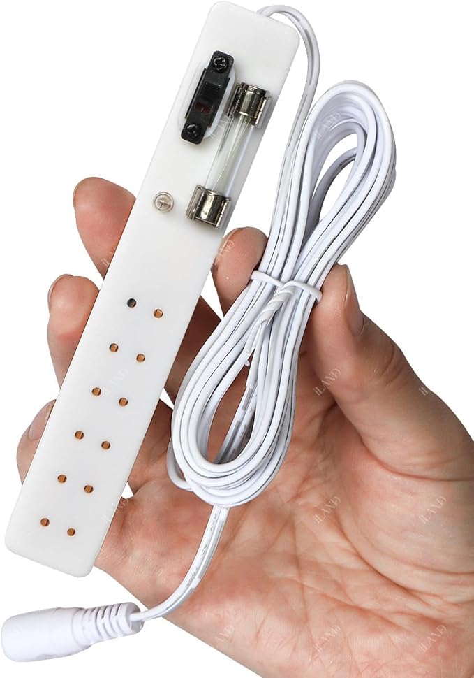 iLAND 1:12 Scale Accessories of Dollhouse Lighting Power Strip & Adapter, Mini Doll House Accessories for Miniature Lights in DIY Miniature House Kit (Mini Power Strip & Adapter)