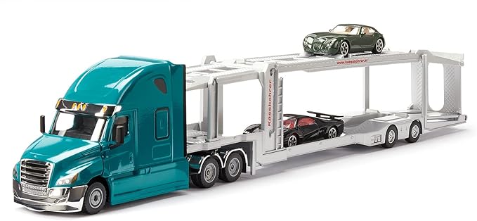 Siku 2717, Freightliner Cascadia, Toy Tractor, 1:50, Plastic/Metal, Blue, Opening Bonnet, Coupling for Combining Super Trailers in 1:50