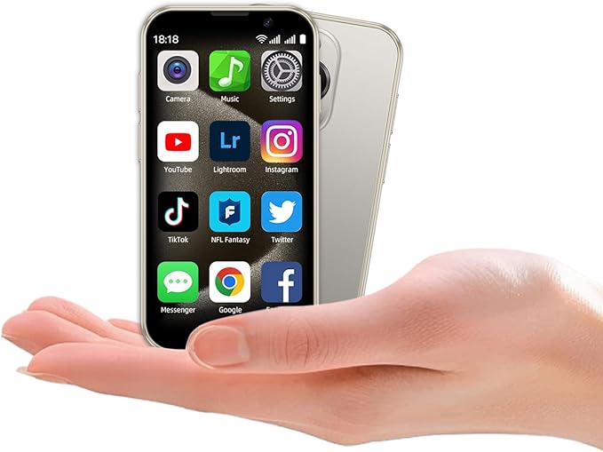 QHO Mini phone Unlocked Mini Smartphone for kids World's Smallest Cell Phone 3.0" HD Touch Screen Quad Core Dual Sim Card Face ID Android Compact Small Mobile Phones for Student Pocket 2GB+16GB (Gold)