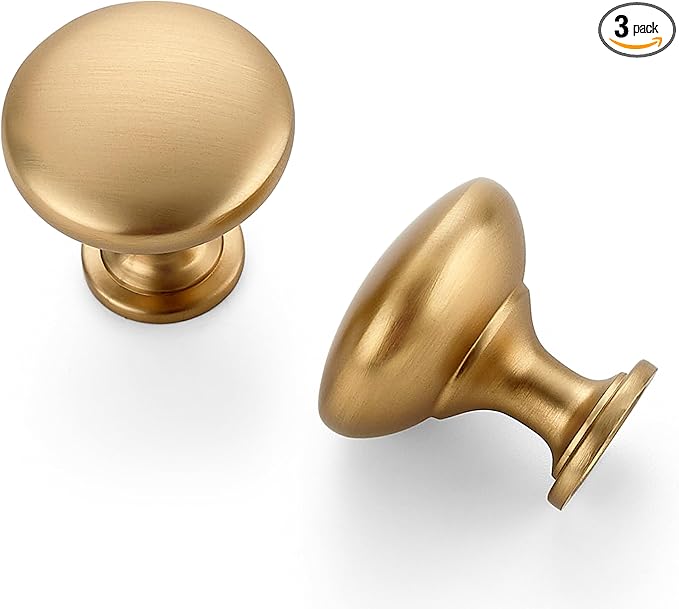 Ravinte 3 Pack Champagne Bronze Round Zinc Cabinet Knobs for Kitchen Bathroom Closet Dresser Cabinets