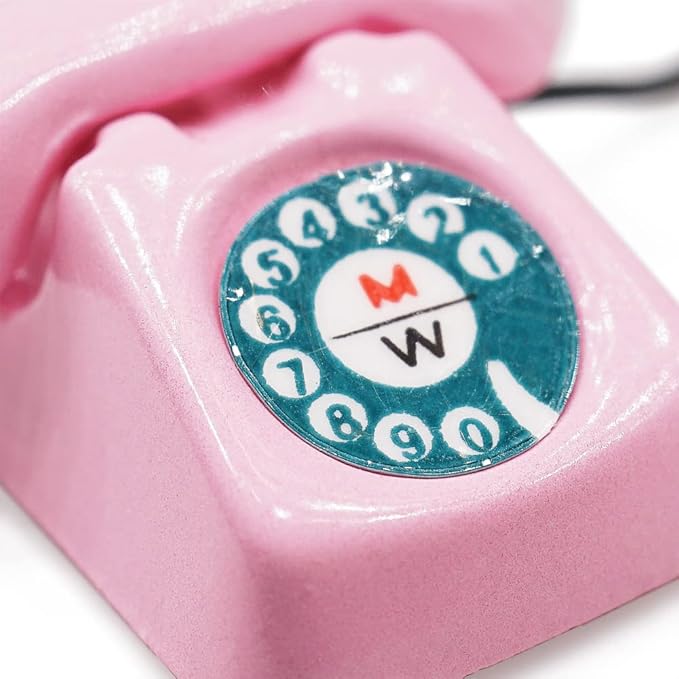 Odoria 1/12 Miniature Telephone Dollhouse Decoration Accessories, Pink