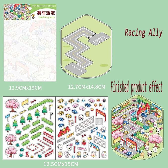 DIY 3D Stickers Kit for Adults & Teens - 4 Set Creative House Scene Stickers Make Your Own Mini Room Scenes- Stress Relief Craft for Home Decor, Gift Idea, Fun Art Activity