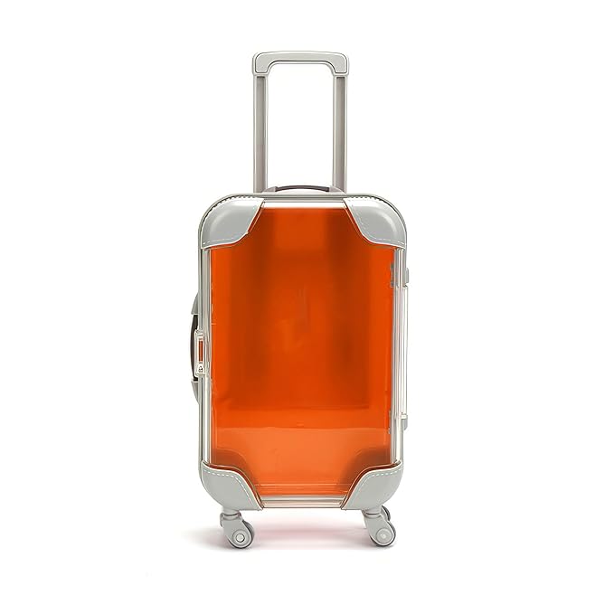 Kiyza False Eyelash Storage Box, Portable Travel Organizer Mini Luggage False Eyelash Tray Makeup Tool (ORANGE)