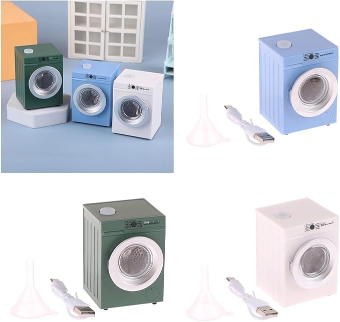 Sturdy 1 12 Scale Dollhouses Laundry Room Furniture Realistic Miniature Washing Machine with Interactive Features Dollhouses Accessory