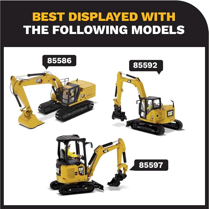 Diecast Masters CAT Caterpillar 308 CR Next Generation Mini Hydraulic Excavator with Work Tools and Operator High Line Series 1/50 Model 85596