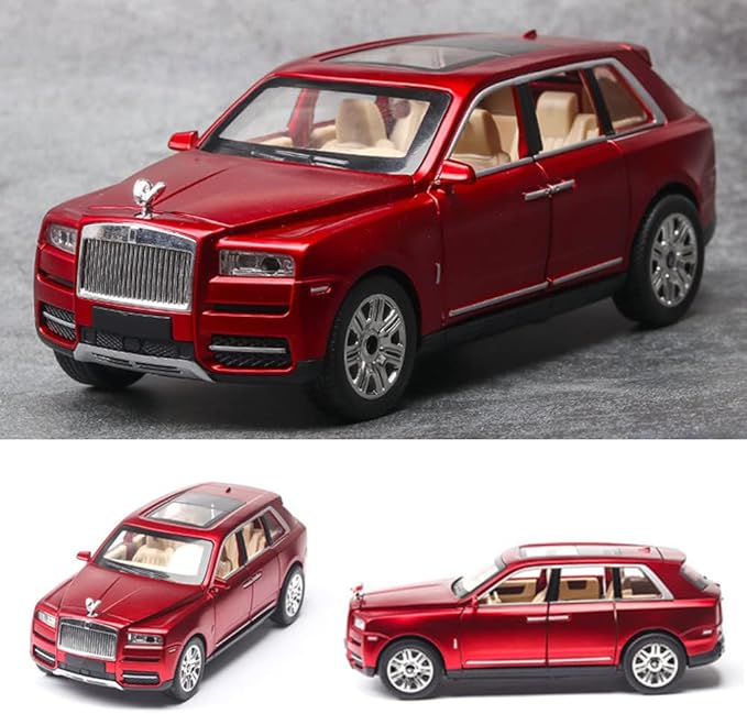 EROCK 1/24 Rolls-Royce Cullinan Model Car, Alloy Die Casting Collectible Pull Back Toy Car with Sound and Light for Kids Boy Girl Birthday Gift Cullinan Red