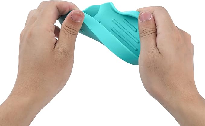 MicoYang Silicone Bathroom Soap Dishes with Drain Spout-Bathroom and Kitchen Sink Organizer,Sponge Holder,Dish Soap Tray,Perfect for Dispenser,Scrubber,Bottle,Cup on Sink or Counter-Mint 4.9"×3.2"