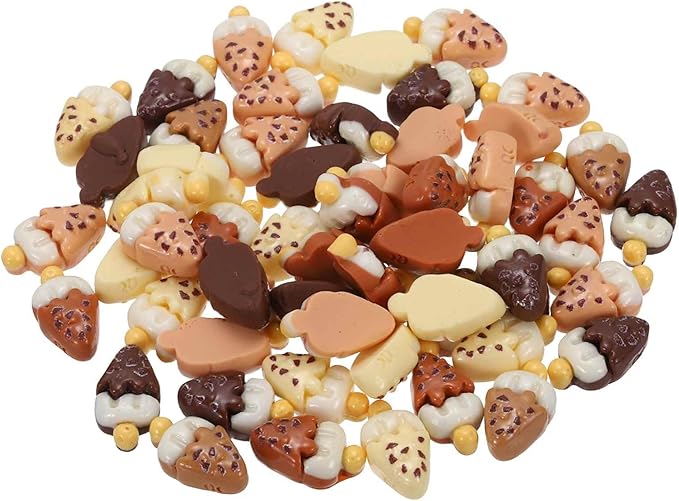 Mini Cute Triangle Ice Cream Decor, Miniature Doll Food Crafts for Dollhouse & Landscape & Mini Kitchen & Micro Fairy Garden & DIY Craft Decorations(Brown Colors, 100pcs)