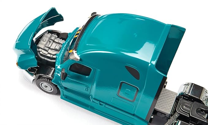 Siku 2717, Freightliner Cascadia, Toy Tractor, 1:50, Plastic/Metal, Blue, Opening Bonnet, Coupling for Combining Super Trailers in 1:50